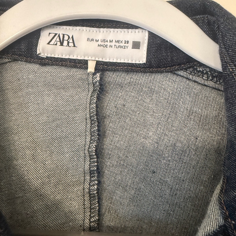 Zara Dark Blue Denim Midi Dress - Picture 2 of 3